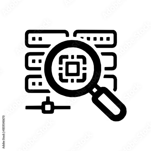 Cybersecurity asset management inventory list outline icon (vector)