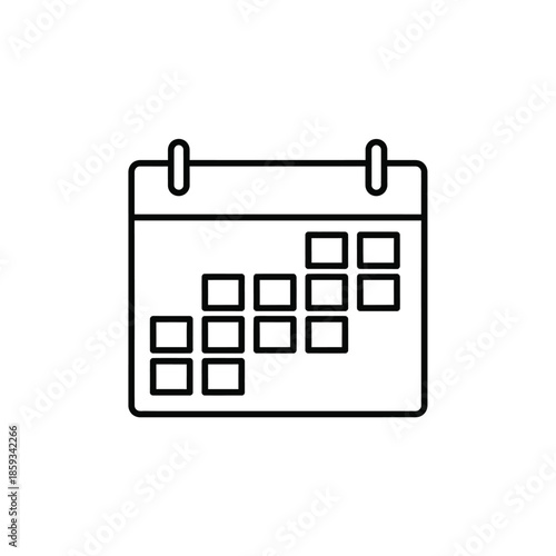Simple calendar icon outline, graphic representation of time planning and organization