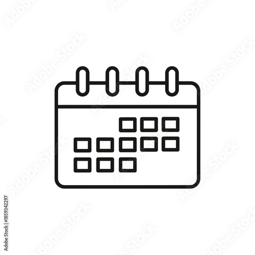 Simple calendar icon outline, representing time planning and scheduling.