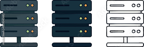 Stacked Servers Technology Illustration