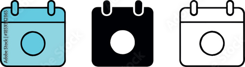 Three Calendar Icons Set