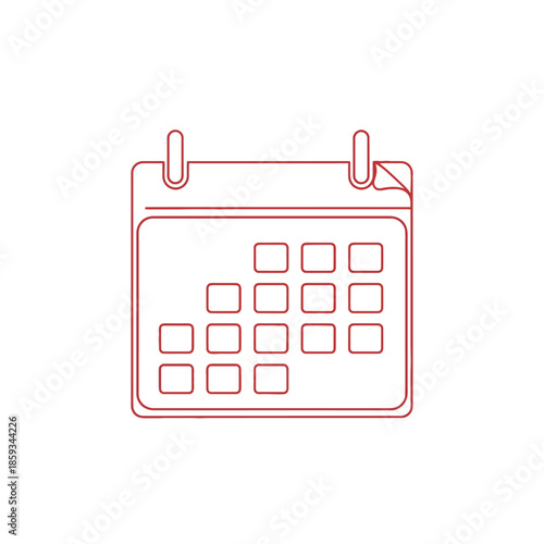 Simple calendar icon, clean line art, symbol for planning, scheduling, and time management