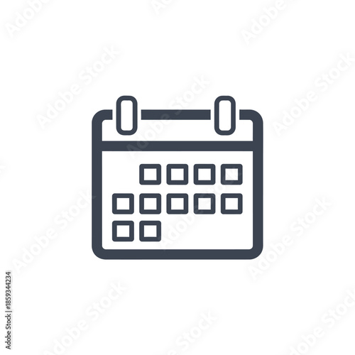 Simple calendar icon, date planner, schedule organizer, event reminder, time management concept