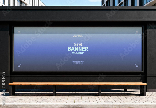 Bus Stop Banner Mockup