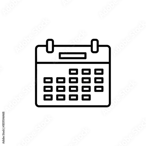 Simple calendar icon, minimalist vector illustration for planning and scheduling