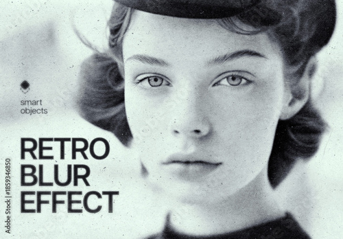 Retro Blur Photo Effect Mockup