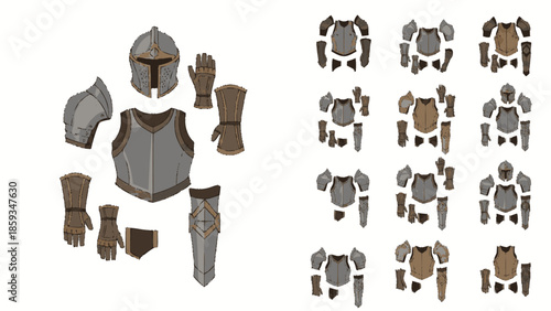 Mandalorian Armor Set and Variations for Game Assets.