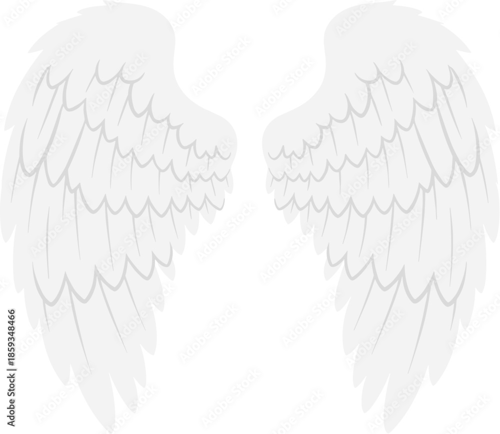Obraz premium Minimalist Flat Angel Wings Symbolic of Freedom and Spirituality Illustration