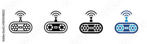 Wireless Signal icon set multiple style collection