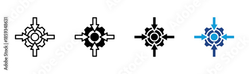 Integration icon set multiple style collection