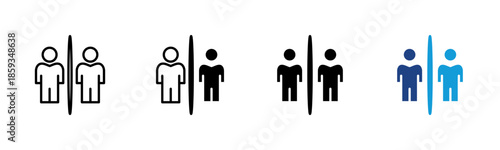 Segregation icon set multiple style collection