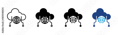 Online Storage icon set multiple style collection