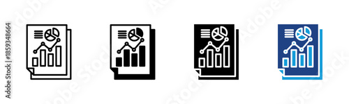 Data Analysis icon set multiple style collection