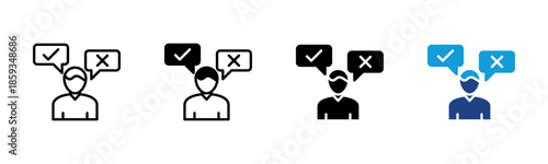 Decision Making icon set multiple style collection