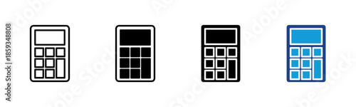 Calculator icon set multiple style collection
