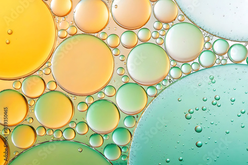Abstract Oil Bubbles Floating on Water in Soft Pastel Colors