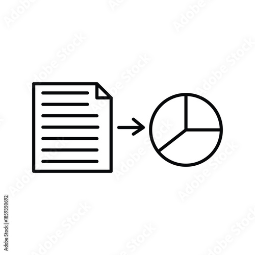 Data summary line icon for analytics, reports, and business insights. Minimal outline vector design for dashboards, apps, UI, websites, and digital projects.
