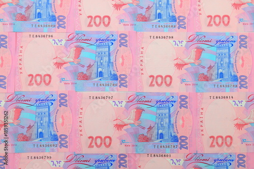 Ukrainian hryvnia, banknotes 200 hryvnias, Money background, Ukraine money hrivna