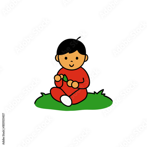 little girl with a flower