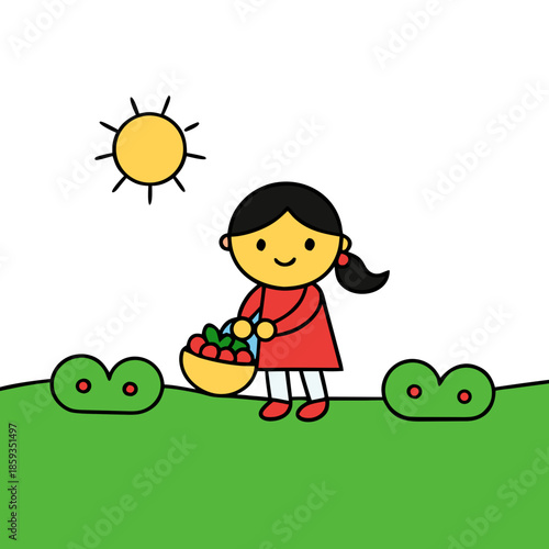 little girl with a flower