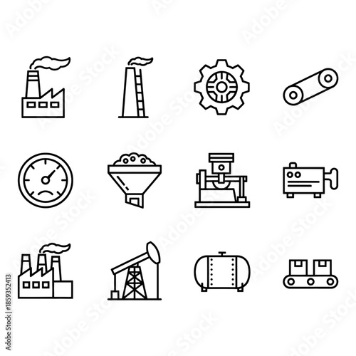Industrial icons collection Vector