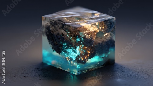 Abstract transparent cube
