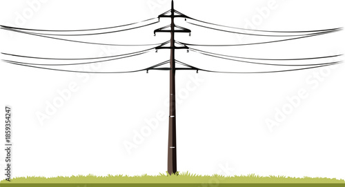 vector illustration of an electric power lines