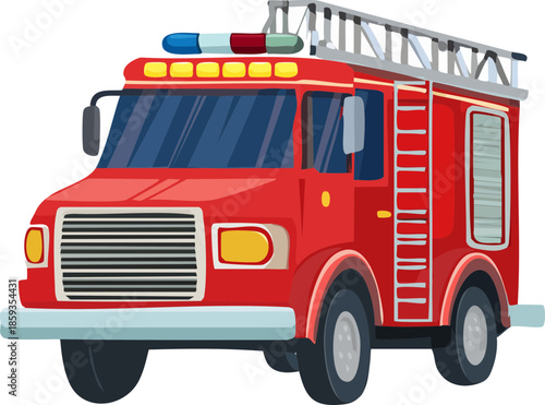 fire truck isolated on white