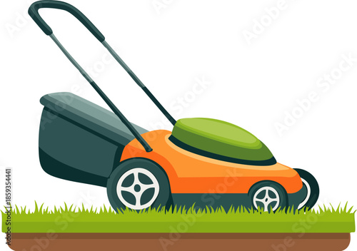lawn mower isolated on white background