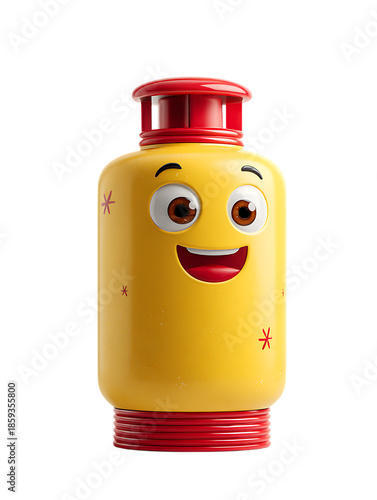 Happy LPG gas cylinder cartoon character