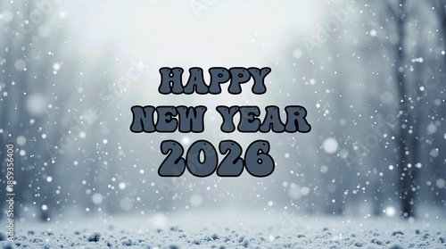 snow covered tree, Happy New Year 2026
