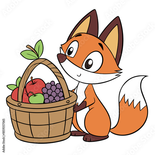 fox in basket
