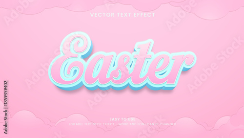 easter editable text effect 3d vector