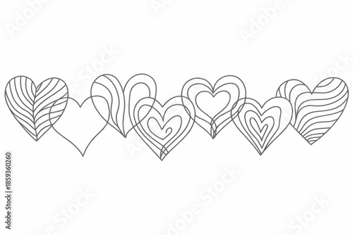 Line Art Hearts Collection for Valentines Day Decorations