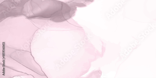 Vector illustration of a pink background with a ribbon featuring a pregnant woman's belly and a heart symbol surrounded by roses and floral elements to celebrate motherhood, love, and new life