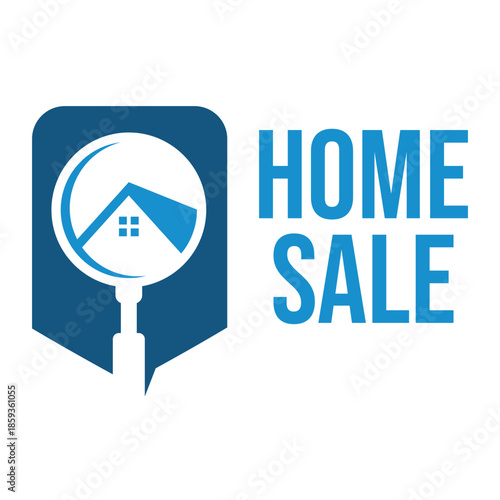 home sale flat minimalist logo design