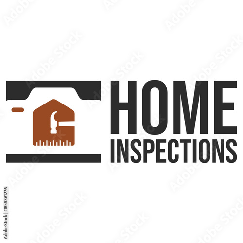 home inspections flat minimalist logo design