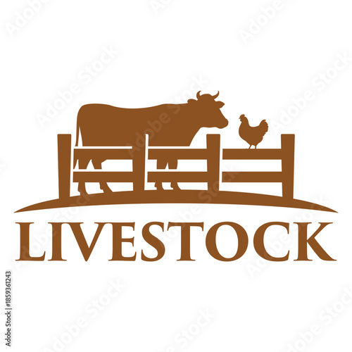 livestock farm flat minimalist logo design