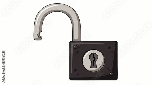Unlocked Metal Padlock Symbol Illustrating Security Access and Freedom overlay
