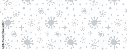 Horizontal vector wrapping paper design with a seamless Christmas pattern. Festive, bright, and cozy. Perfect for gift wrap, retail packaging, holiday branding, prints, and seasonal decorations.