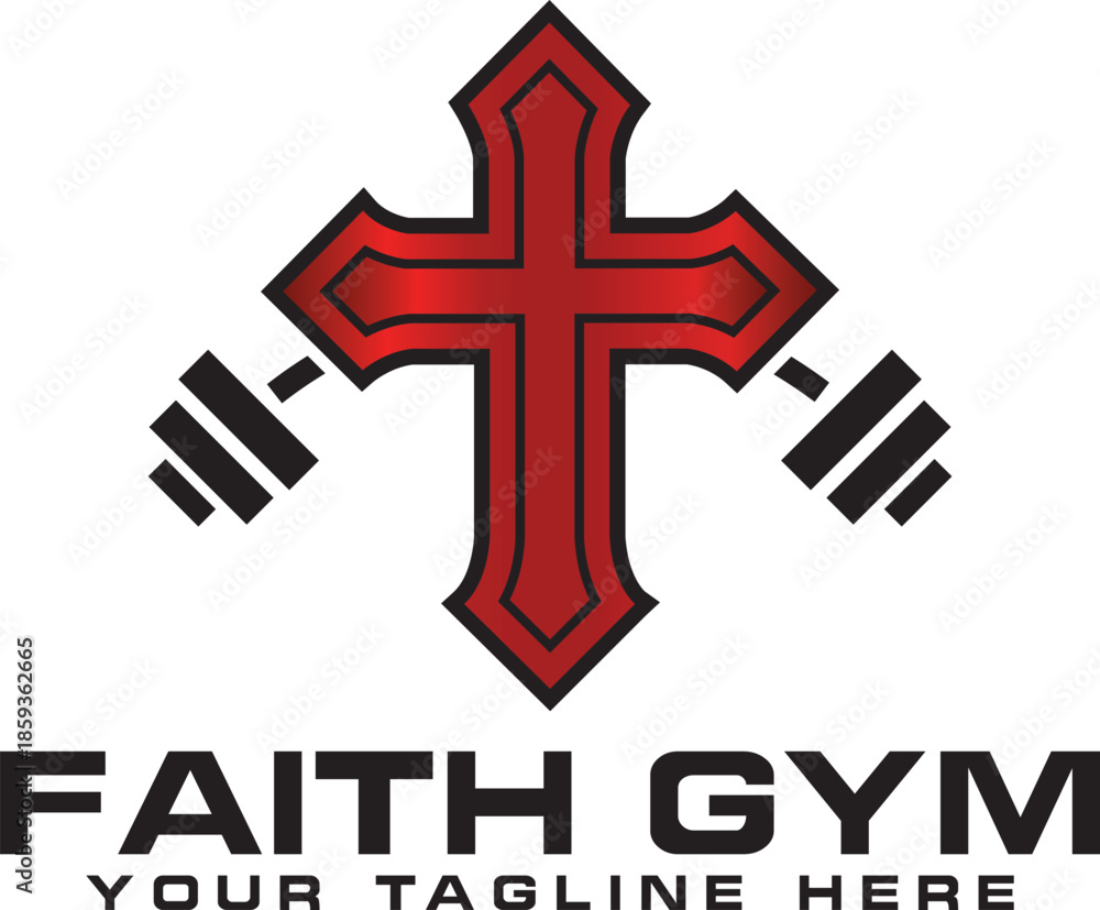 Obraz premium Faith and fitness logo concept illustration