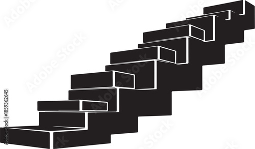 Abstract staircase illustration in black