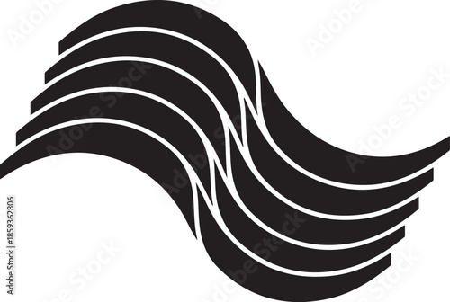 Abstract black wave logo design element