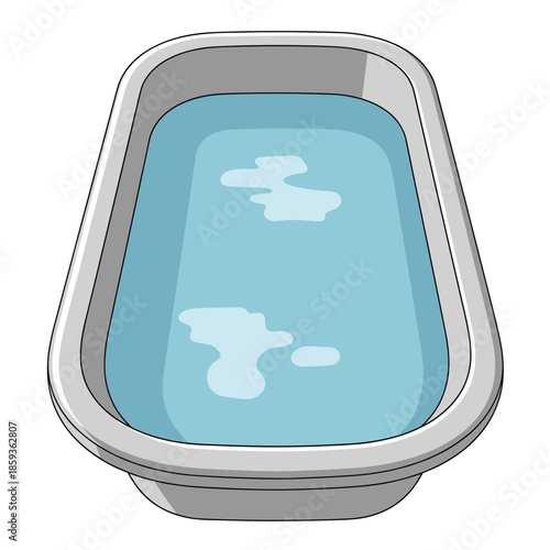 Isolated bathtub with water on a transparent background