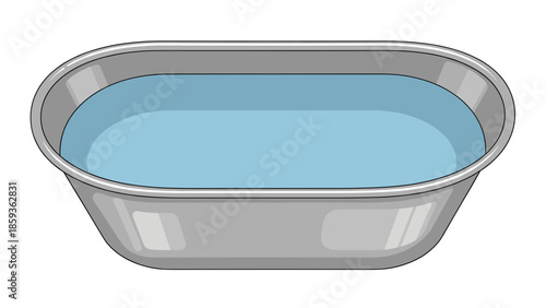 Bathtub with water, isolated object on a transparent background