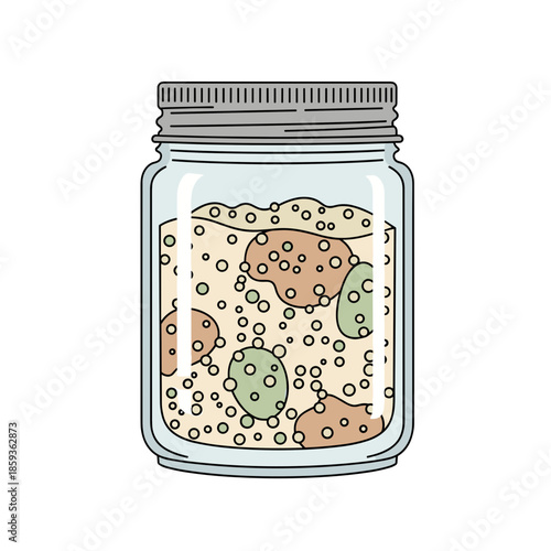 Body scrub in a glass jar, isolated object on a transparent background