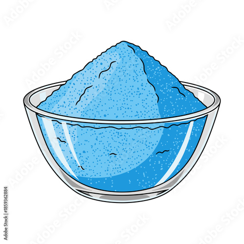 Bath salts in a glass bowl, isolated object on a transparent background