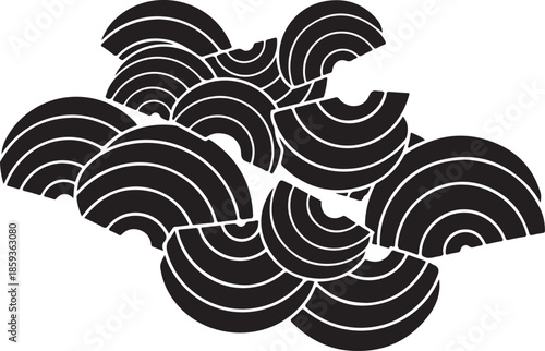 Geometric Pattern of Black and White Abstract Shapes