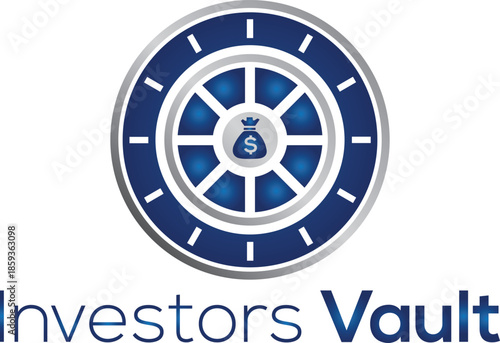Vault door gear logo with masculine style design