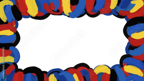 Colorful Twisted Rope Frame Border Design.